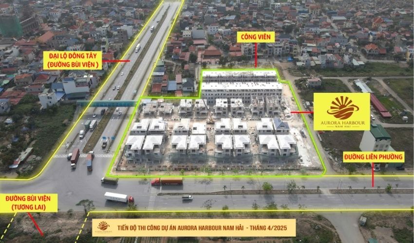 Dự án Nam Hải Central Park nằm tại ngã tư Bùi Viện – đường Liên Phường, phường Nam Hải, quận Hải An